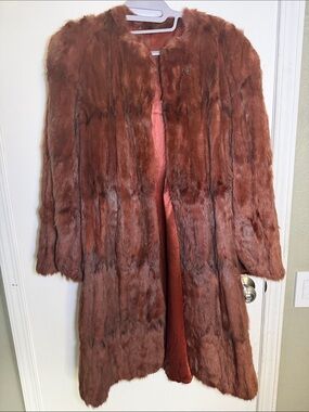 Vintage Long Russet Brown Fur Coat